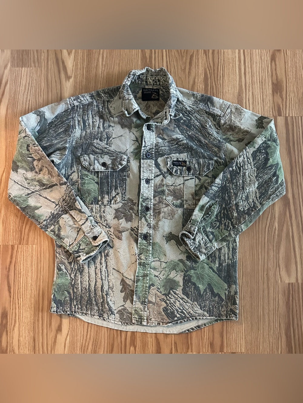 Vintage 90s Rattlers Brand Realtree Camo Button Up Shirt Size Large